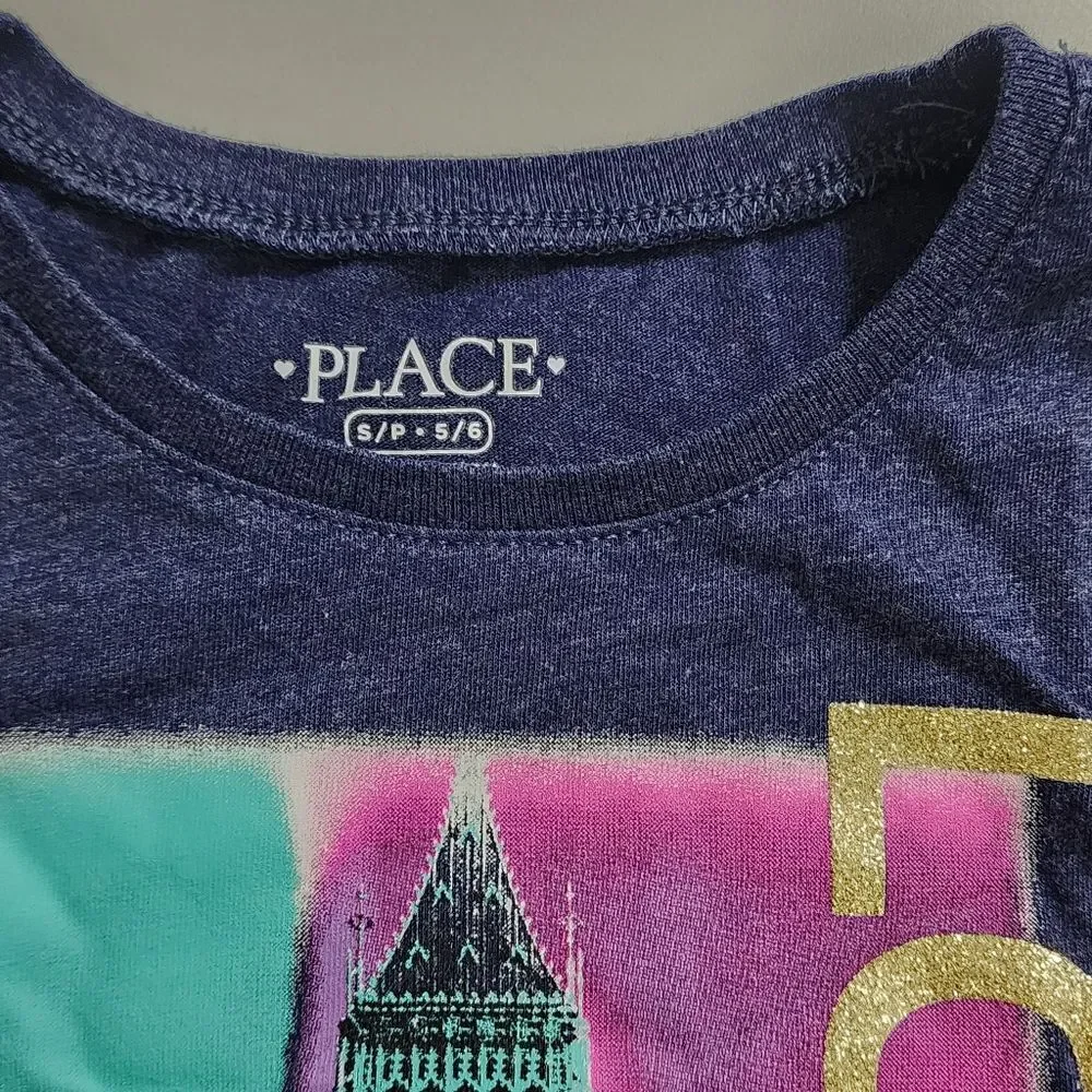 Girls New York Empire State Building & London Big Ben T-shirt Set Size S 5/6